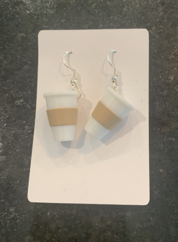 007 - 3d printed Coffee Cup Earrings