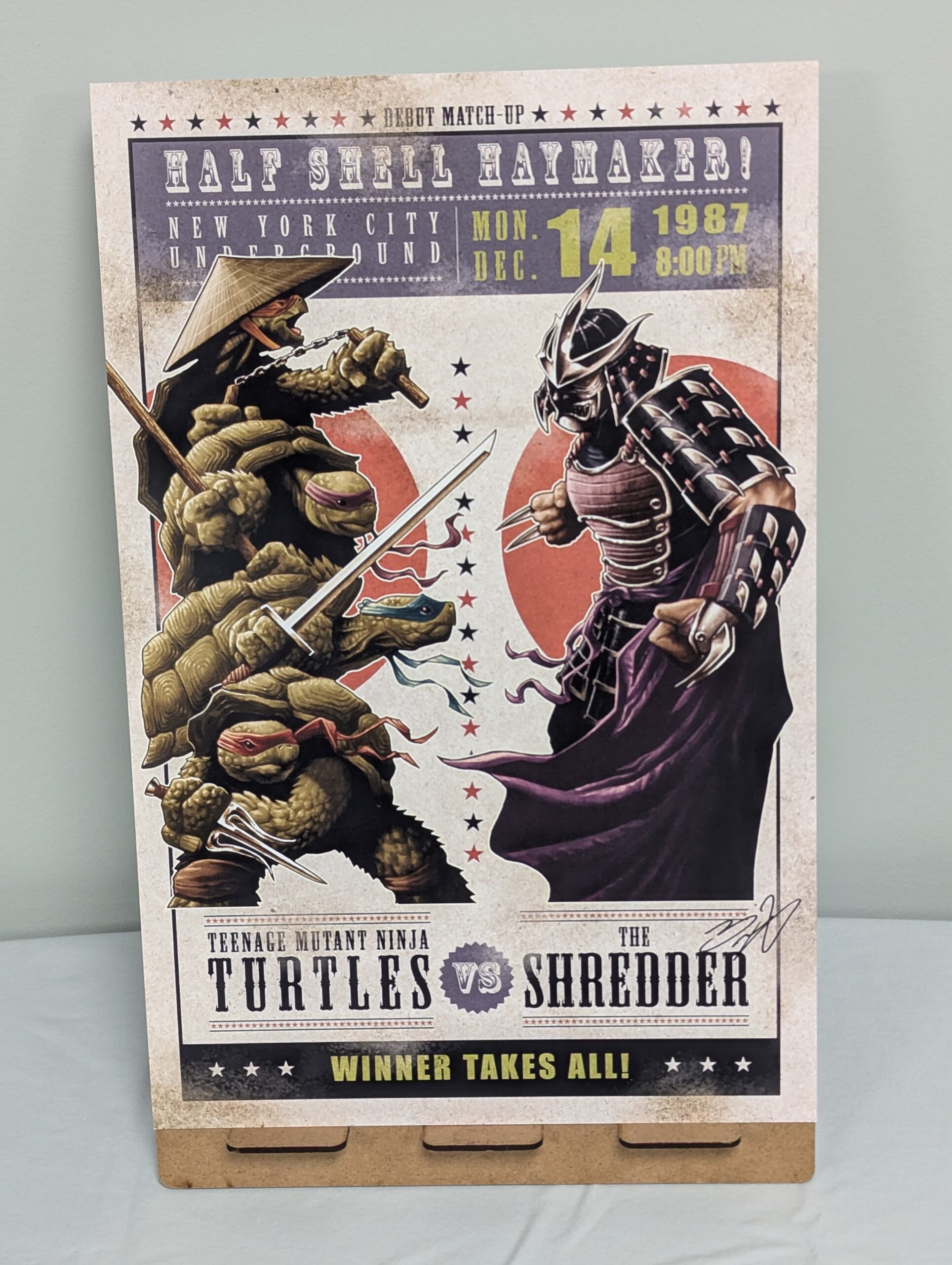 011 - 11”x17” Fight Night TMNT vs Shredder art print, signed by the artist