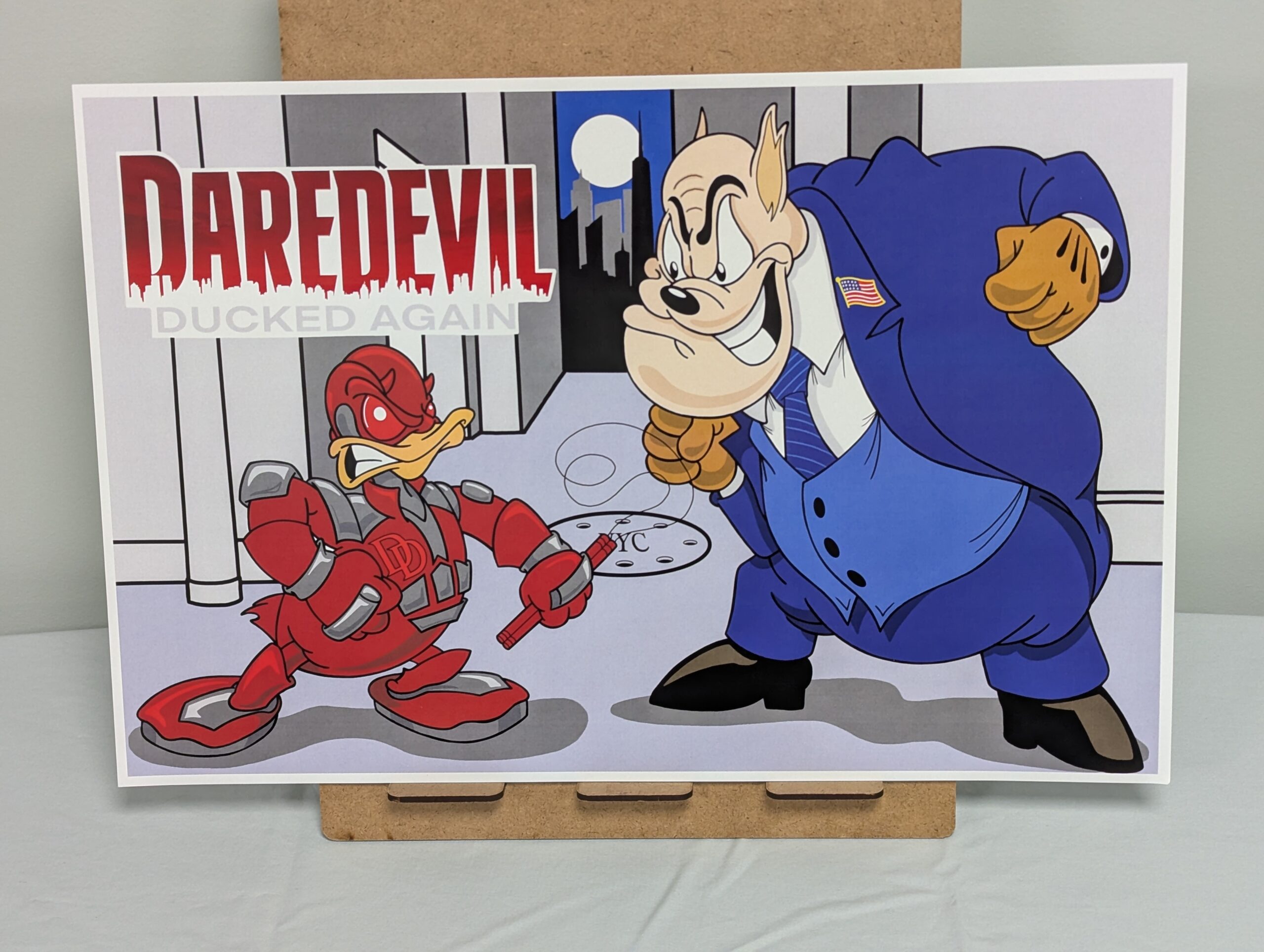 017 - 2 12”x18” art prints - Daredevil Donald Duck Mash Up
