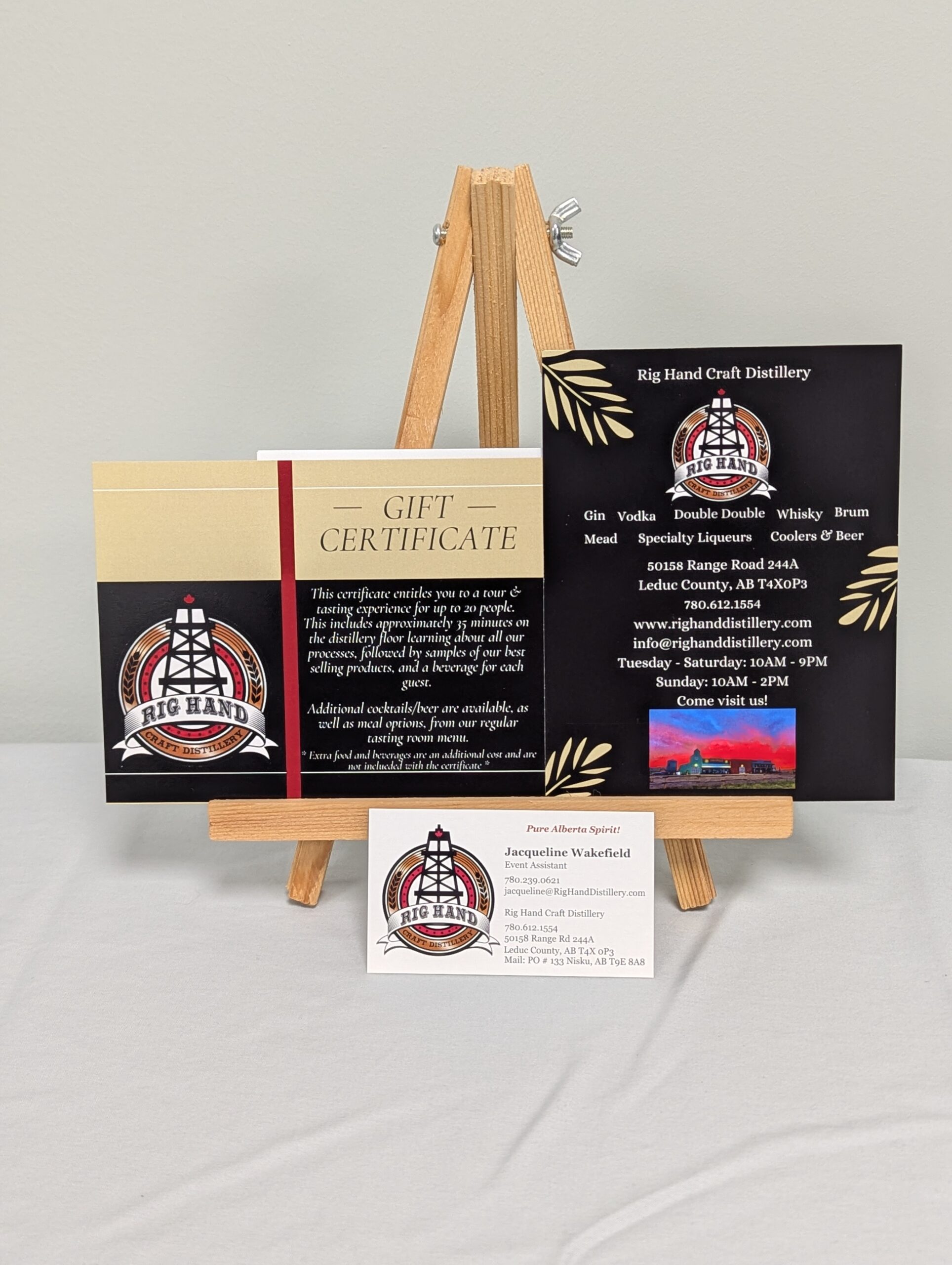 032 - Righand Distillery - Gift Certificate - Tasting and Tour for up to 20 people