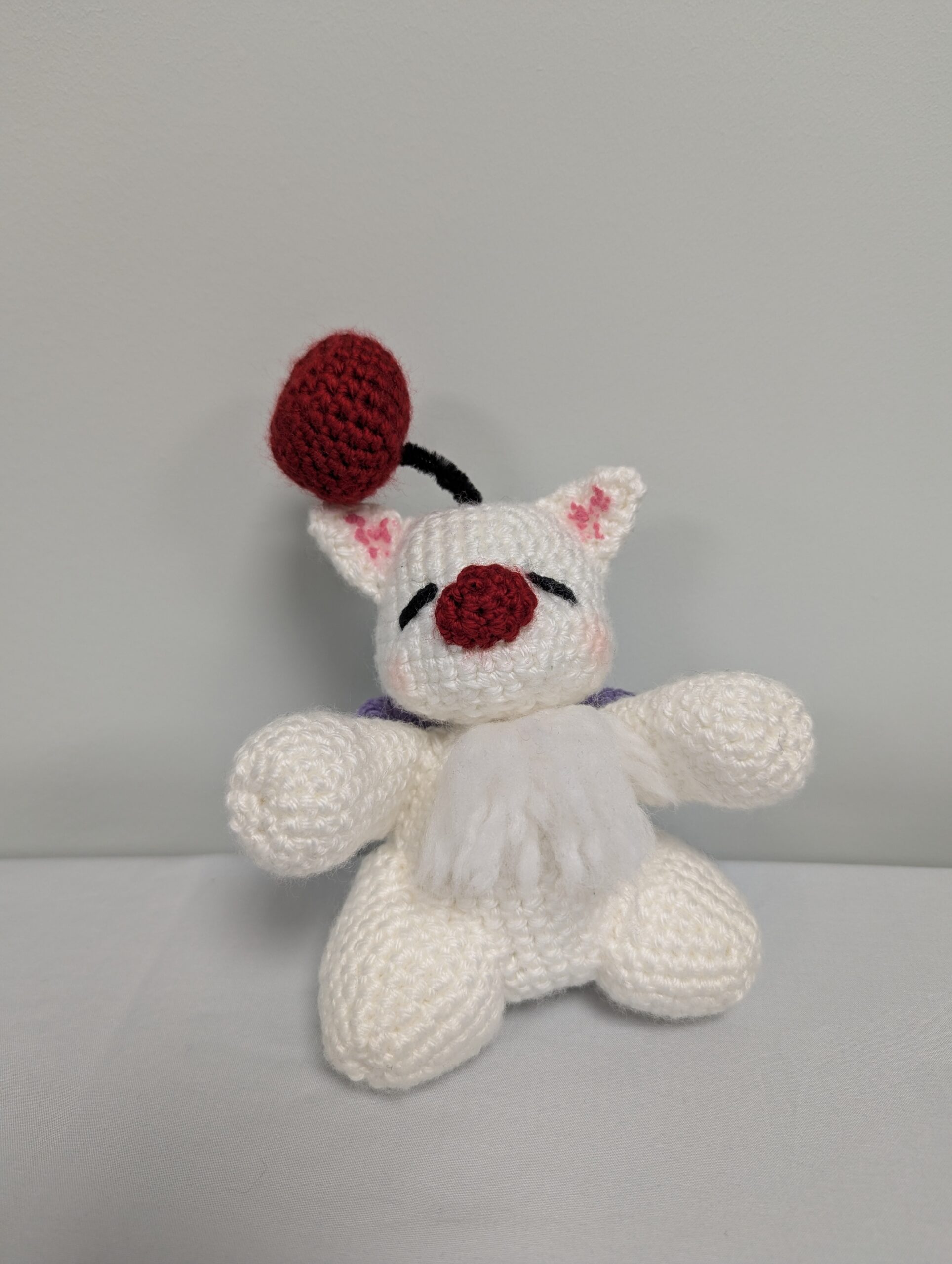 041 - Handmade Crochet Moogle Plush - Final Fantasy - 6” high