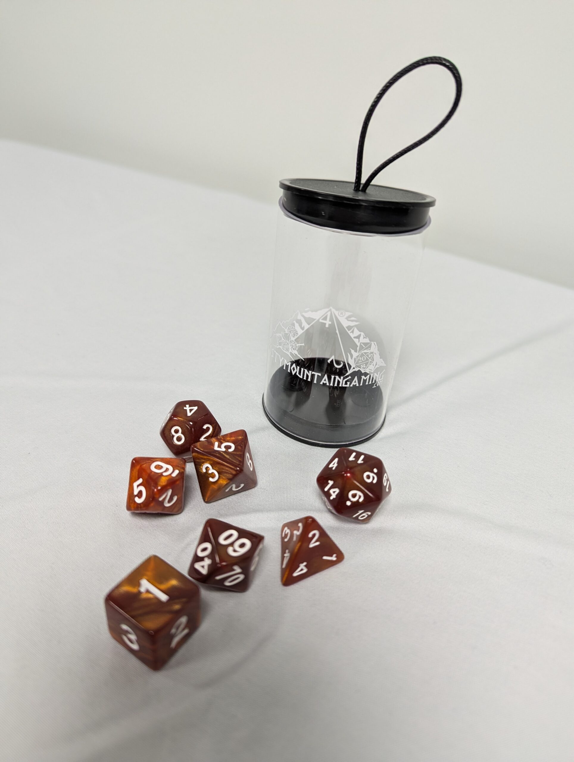 046 - Caramel Acrylic 7 piece dice set