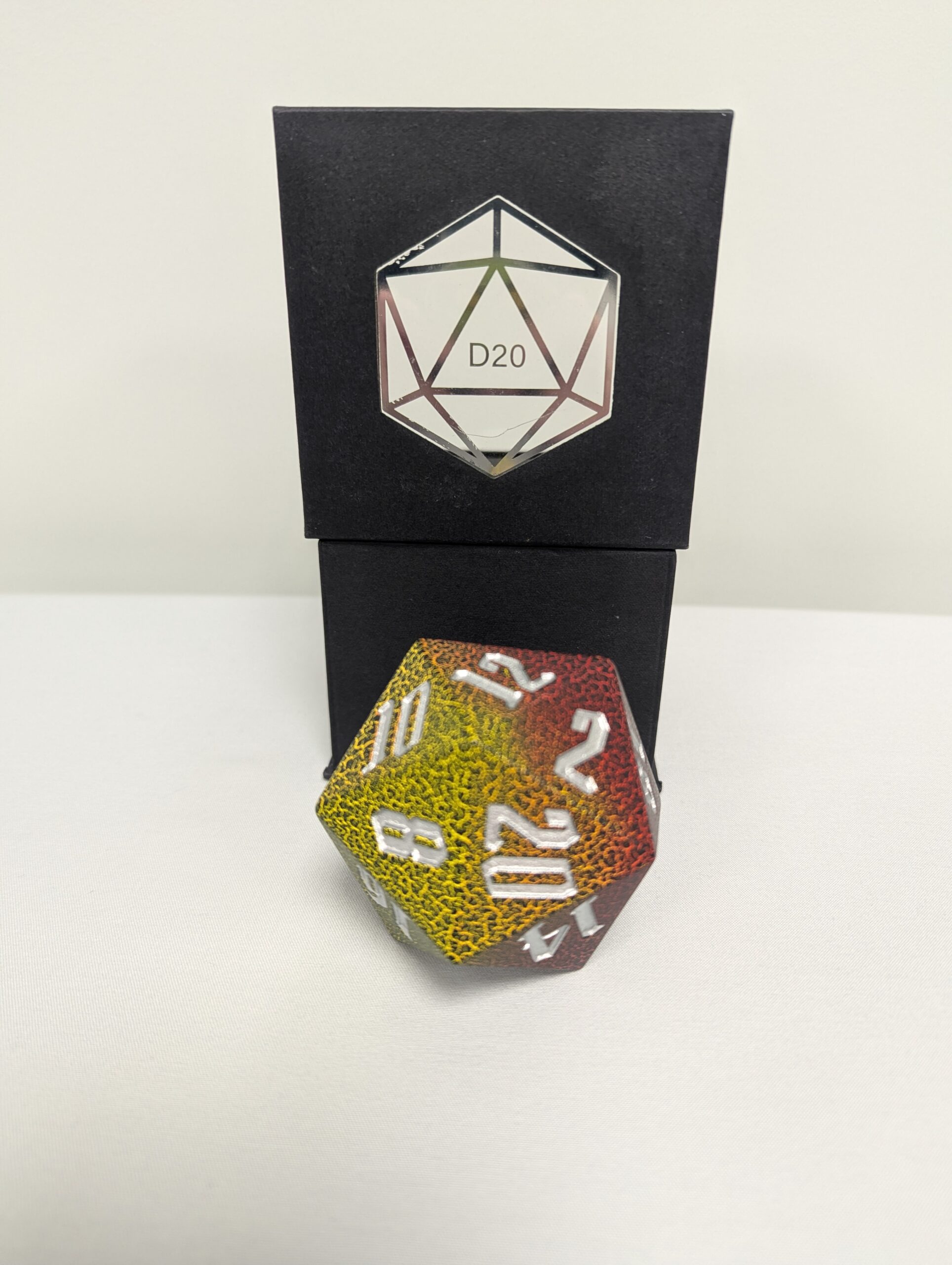 069 - Oversized Chonk D20 dice - Yellow & Red