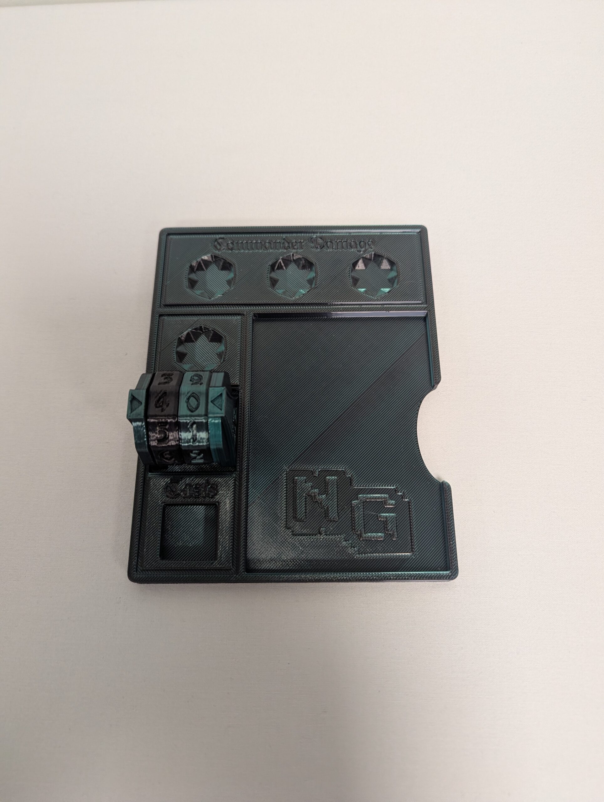 070 - MTG Command Zone Tray with LifeTrax Counter - Black/Green