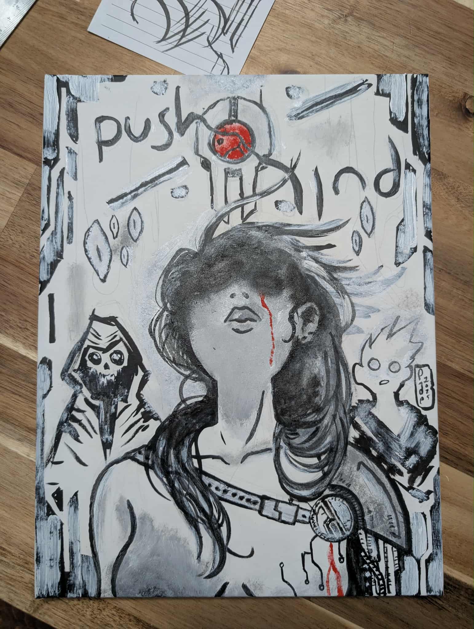 083 - Push / Pull Hardcover graphic novel - 9”x12” - limited edition 1/10 with original painted cover