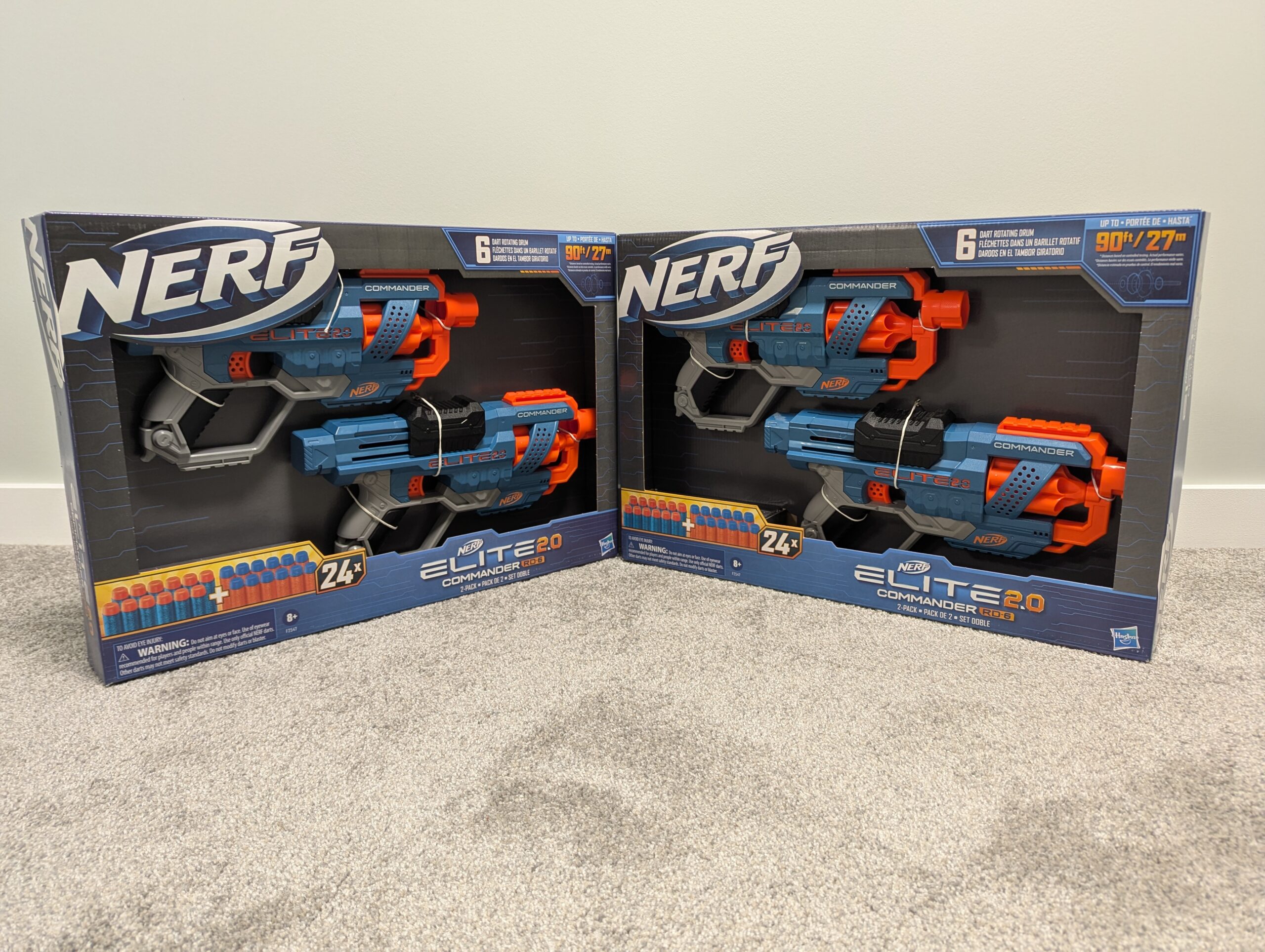 091 - 2 packages of Nerf Elite 2.0 Commander RD-6 Guns
