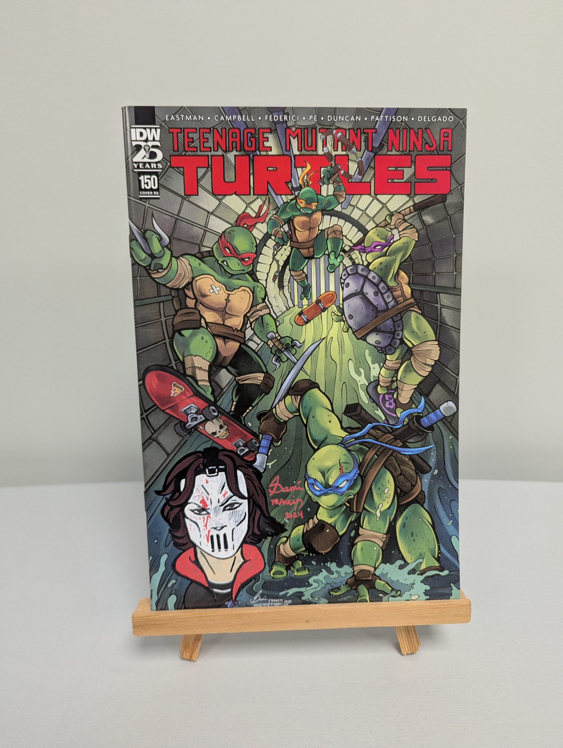 150 - Teenage Mutant Ninja Turtles Issue #150 Variant Comic Book Cover w/ Sketch Remarque