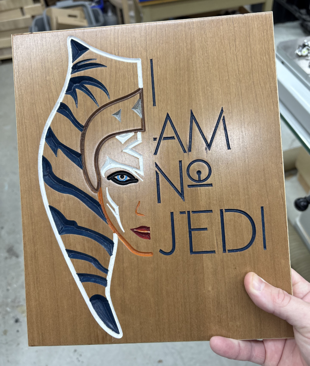 173 - I am no Jedi Wooden art print - Ahsoka